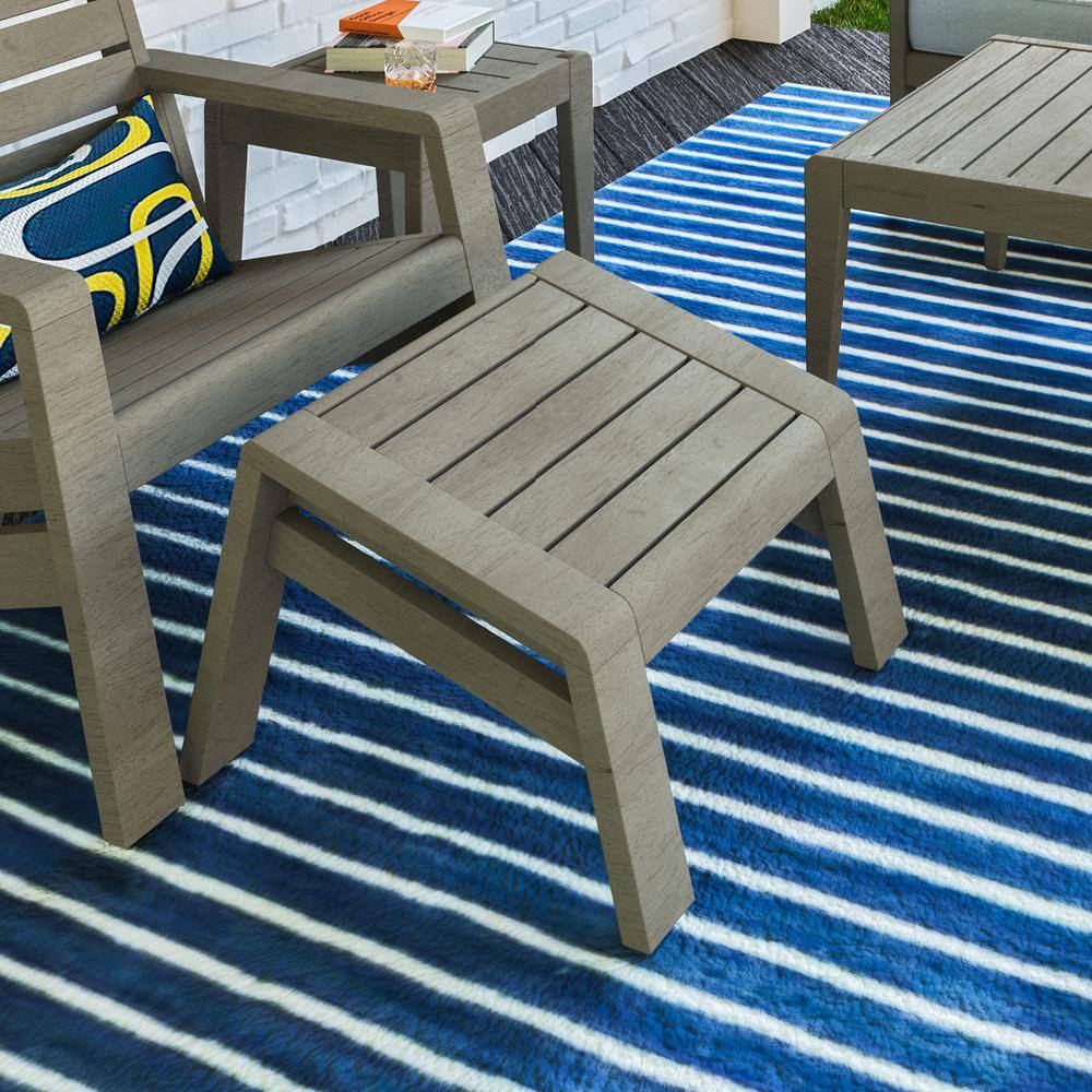 Sustain Gray Acacia Wood Outdoor Ottoman