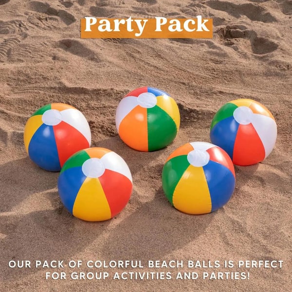 12 Pack 12 in. Inflatable Beach Balls