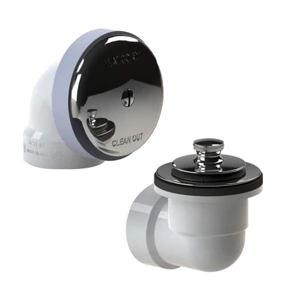 Watco 601 Series Sch. 40 PVC Bath Waste Half Kit with Lift and Turn Bathtub Stopper in Chrome Plated