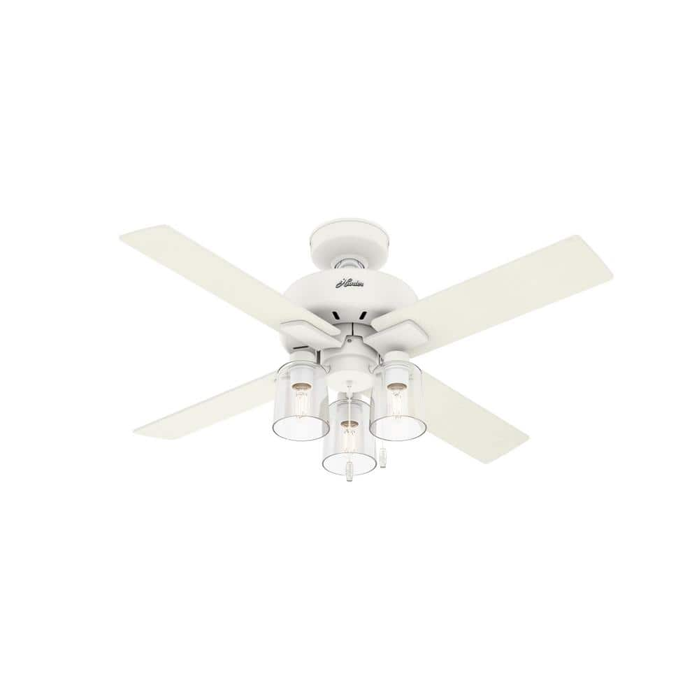 Hunter Pelston 44 in. LED Indoor Matte White Ceiling Fan with