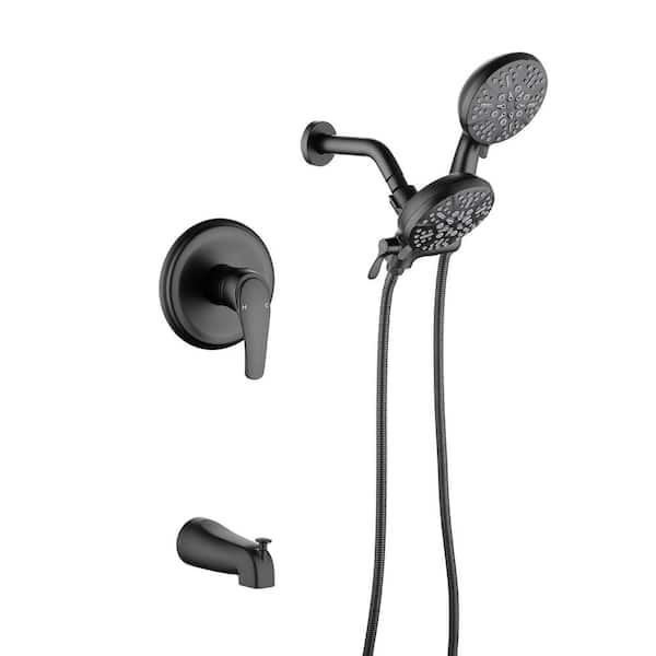 Unbranded Single Handle 5-Spray Tub and Shower Faucet 1.8 GPM with Shower Head in Matte Black (Valve Included)