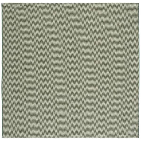 Courtyard Dark Green/Beige 7 ft. x 7 ft. Solid Color Chevron Indoor/Outdoor Square Area Rug