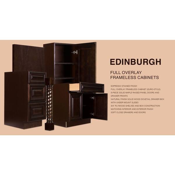 LIFEART CABINETRY Anchester Assembled 30 in. x 15 in. x 12 in. Wall Dish Holder Cabinet in Dark Espresso