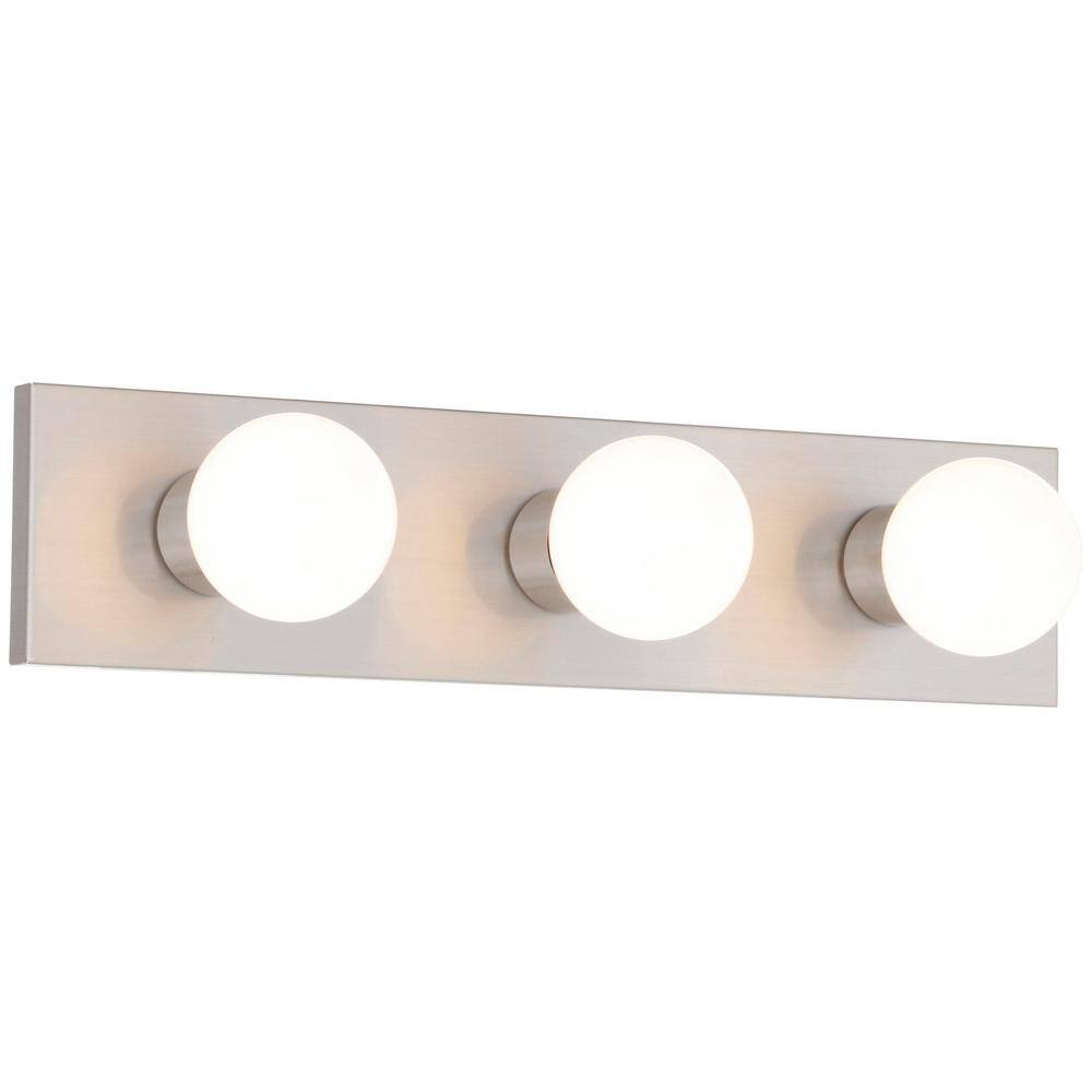 Brushed Nickel 3-Light Dimmable Vanity Wall Sconce