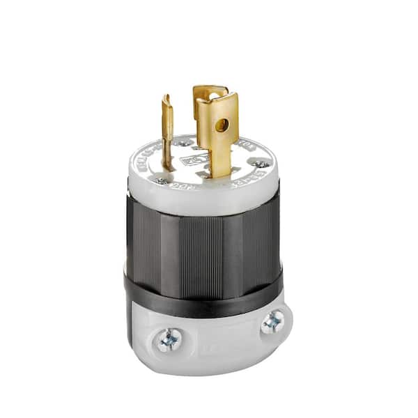 15 Amp 125-Volt Locking Plug, Black and White 4720-CS
