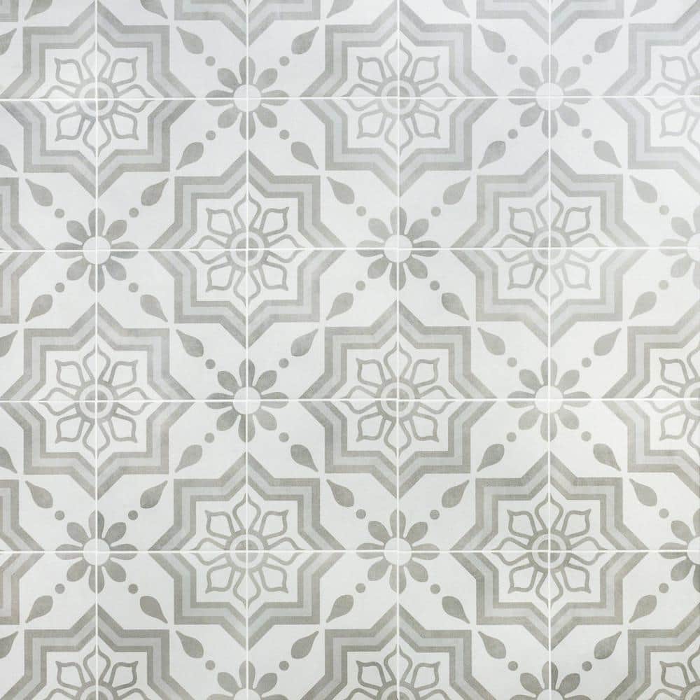 Sintra Silver Sky Encaustic 4 in. x 0.39 in. Matte Porcelain Tile Sample price history on PriceWatchPro