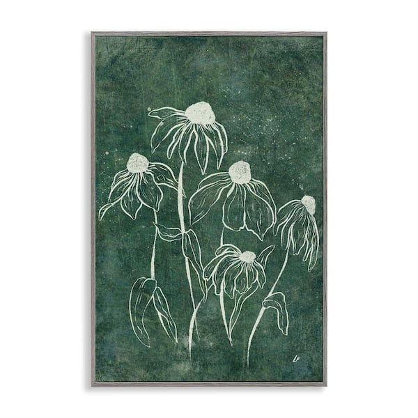 Stupell Industries Echinacea Garden Blooms by Lydia Orange Gray Framed Nature Giclee Art Print 30 in. x 20 in.