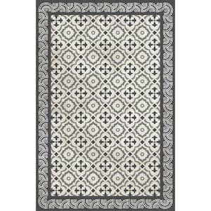 Decorative Taupe & Grey Laminated Kitchen Mat 39 in x 59 in