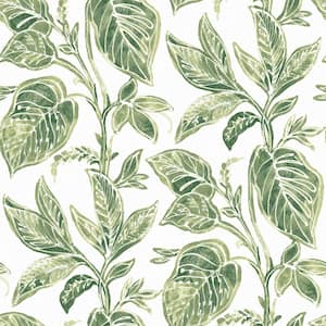 Mangrove Green Botanical Green Wallpaper Sample