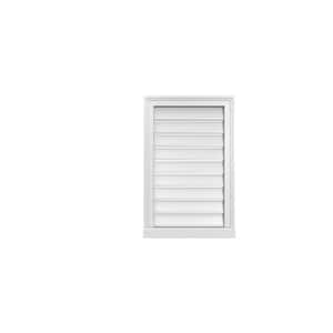 18" x 28" Vertical Surface Mount PVC Gable Vent: Functional with Brickmould Sill Frame
