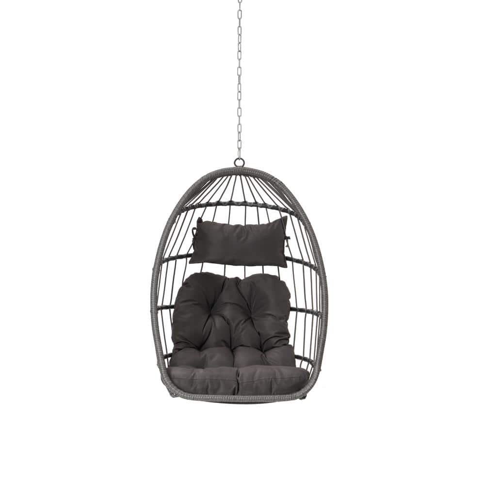 UV Resistant Frame Wicker Outdoor Garden Porch Egg Swing Hanging Chair with