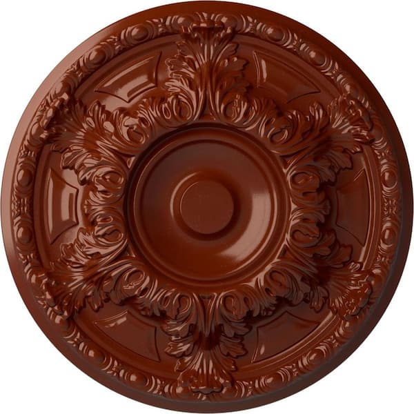 Ekena Millwork 19 in. x 1-1/2 in. Granada Urethane Ceiling Medallion (Fits Canopies upto 7-1/8 in.), Firebrick