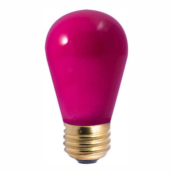 Bulbrite 11-Watt S14 Ceramic Pink Dimmable Incandescent Light Bulb (25-Pack)