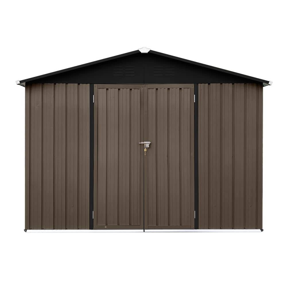 8 ft. W x 6 ft. D Brown Metal Shed with Double Door (48 sq. ft. ) price history on PriceWatchPro