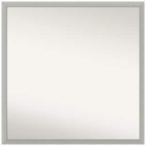 Silver Leaf 27.5 in. x 27.5 in. Non-Beveled Classic Square Wood Framed Wall Mirror in Silver