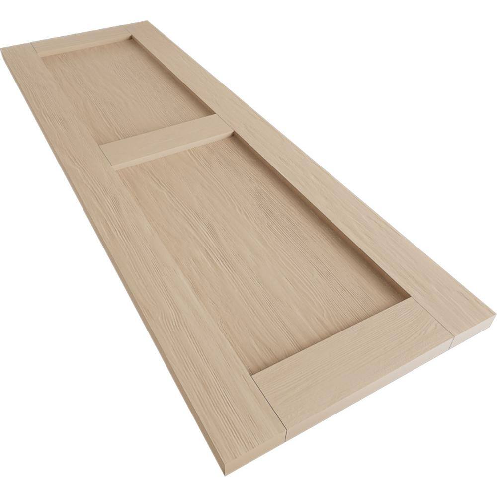 Rustic Tan Faux Wood Shutters with Rough Sawn Finish, 15" x 24"