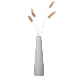 8 in. White Contemporary Ceramic Cone Shape Table Vase Modern Pastel Colored Flower Holder