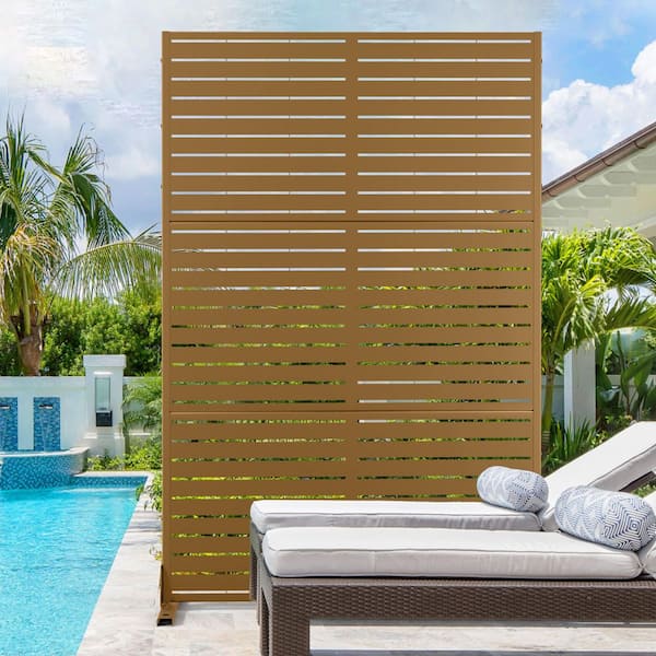 TUYOHW Metal Privacy Screen for Deck Patio Balcony Garden, Freestanding ...