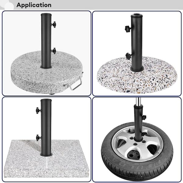 aluminum tube dimensions for patio umbrella pole OGETFUUR 11.8 in. Outdoor Universal Granite Umbrella Stand Tube in Black,  Flag Pole Stake Holder, Table Umbrella Tube Bracket LI0Z-3I8