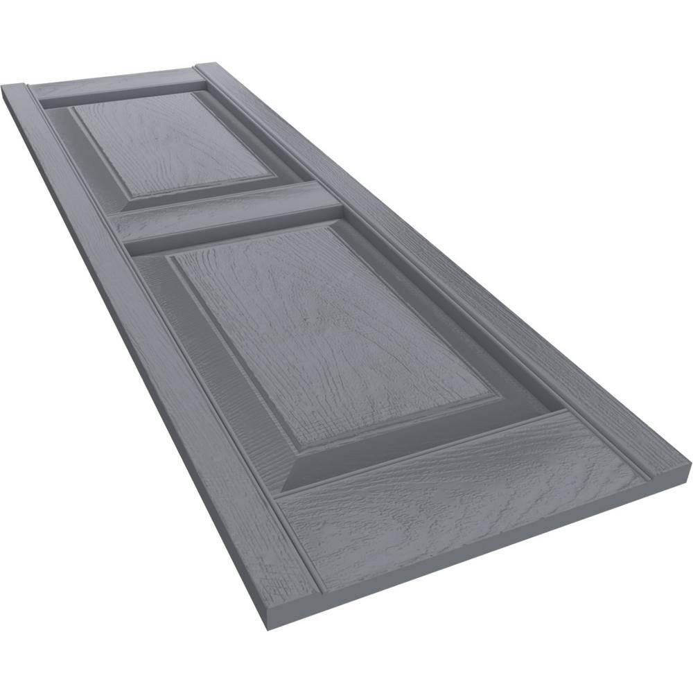 Gray Vinyl Raised Panel Shutters, 58" Height