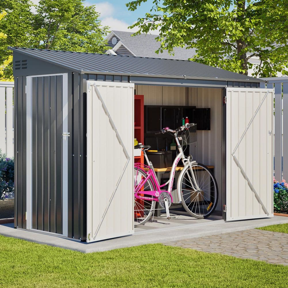 D65/M　3セット 9 ft. W x 4 ft. D Outdoor Metal Garden Storage Shed with Lockable