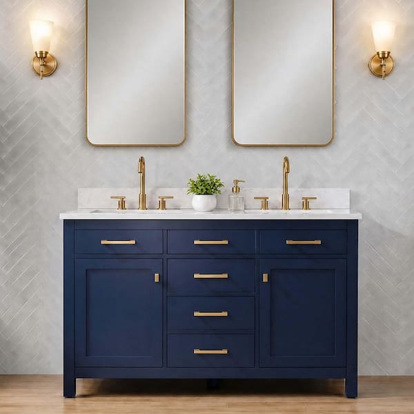 SUDIO Jasper 54 in. Double Sink Freestanding Bathroom Vanity in