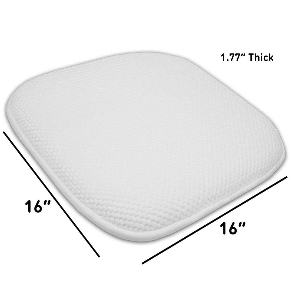 White Memory Foam Honeycomb Non-Slip Chair Cushion Set