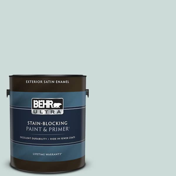 BEHR ULTRA 1 gal. #PPL-46 Blue Cypress Satin Enamel Exterior Paint & Primer