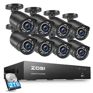 4K 8-Channel 2TB POE NVR Security Camera System with 8-Wired 5MP Bullet Cameras, 120 ft. Night Vision