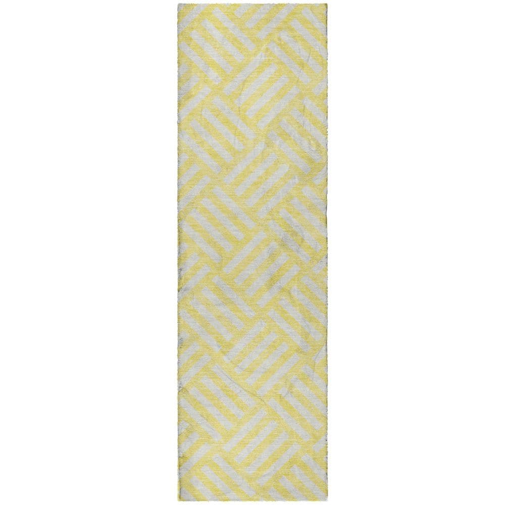 Dream Shag Premium Machine Washable Abstract ADS620 Yellow 2 ft. x 7 ft. Runner Rug price history on PriceWatchPro