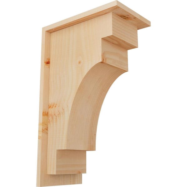 Ekena Millwork 7-1/2 in. x 12 in. x 20 in. Mediterranean Smooth Douglas Fir Corbel with Backplate
