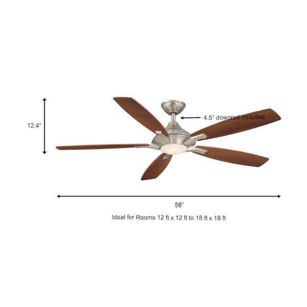 LED Brushed Nickel Ceiling Fan Replacement parts Petersford 52 in