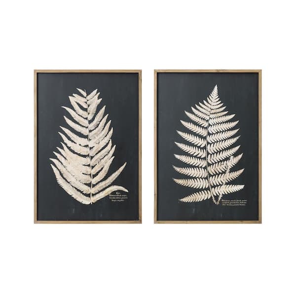 Storied Home 2 Piece Framed Graphic Print Fern Leaf Nature Art Print 39.37 in. x 27.55 in.