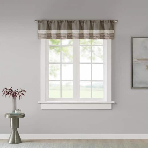 Madison Park Eastridge 18 in. L x 50 in. W. in Natural Polyester Light Filtering Valance