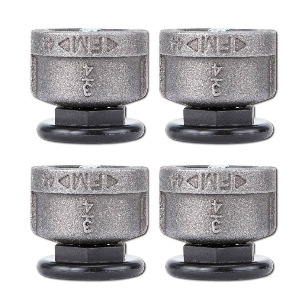 3/4 in. Black Malleable Iron Cap with Plastic Leveler Foot for 3/4 in. Pipe Leg Furniture (4-Pack) price history on PriceWatchPro