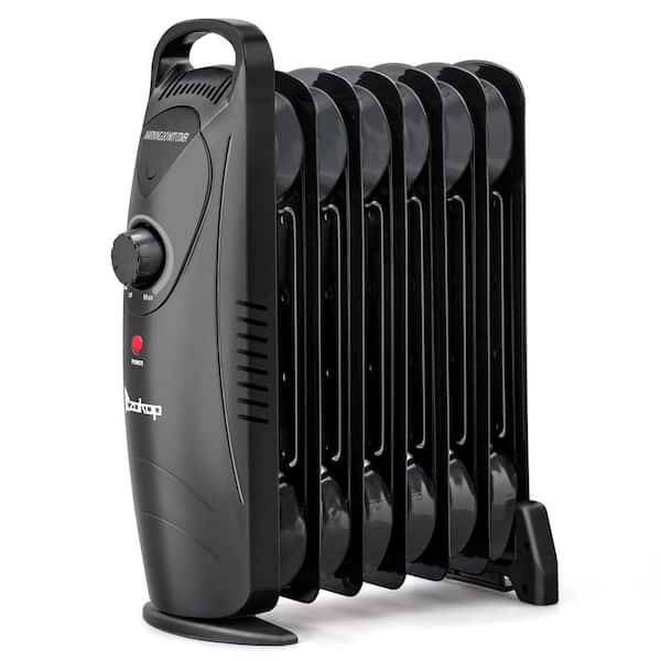 600-Watt Black Indoor Electric Oil-Filled Radiator Space Heater