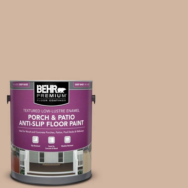 BEHR PREMIUM 1 gal. #BNC-01 Bauhaus Buff Textured Low-Lustre Enamel Interior/Exterior Porch and Patio Anti-Slip Floor Paint