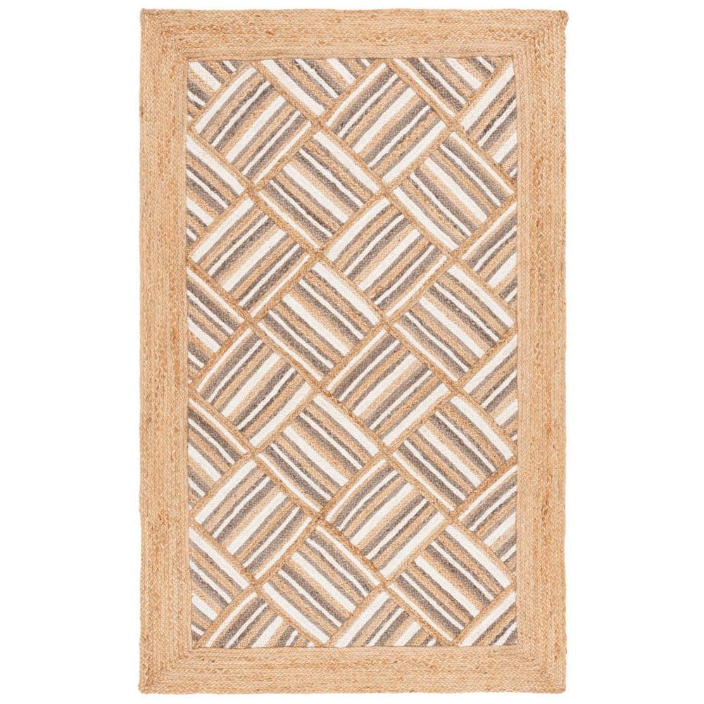 Natural Fiber 4 ft. x 6 ft. Natural/Gray Geometric Area Rug price history on PriceWatchPro
