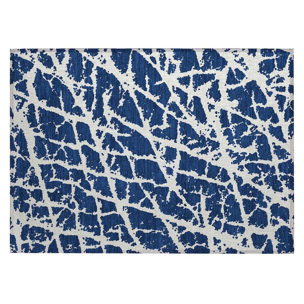 Chantille ACN501 Navy 1 ft. 8 in. x 2 ft. 6 in. Machine Washable Indoor/Out
