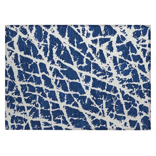 Addison Rugs Chantille ACN501 Navy 1 ft. 8 in. x 2 ft. 6 in. Machine Washable Indoor/Outdoor Geometric Area Rug