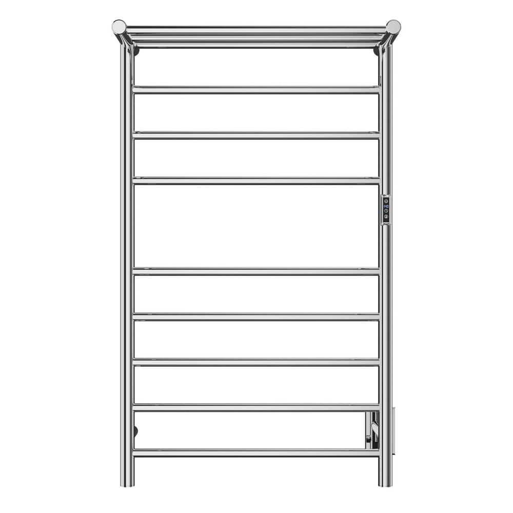 Polished Chrome 8-Bar Stainless Steel Wall Mounted Towel Warmer