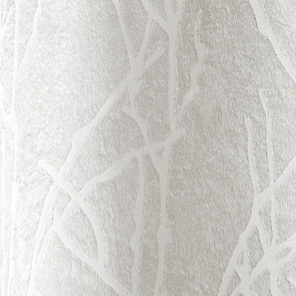 Twig Vanilla Nature Woven Room Darkening Grommet Top Curtain, 54 in. W x 108 in. L (Set of 2)