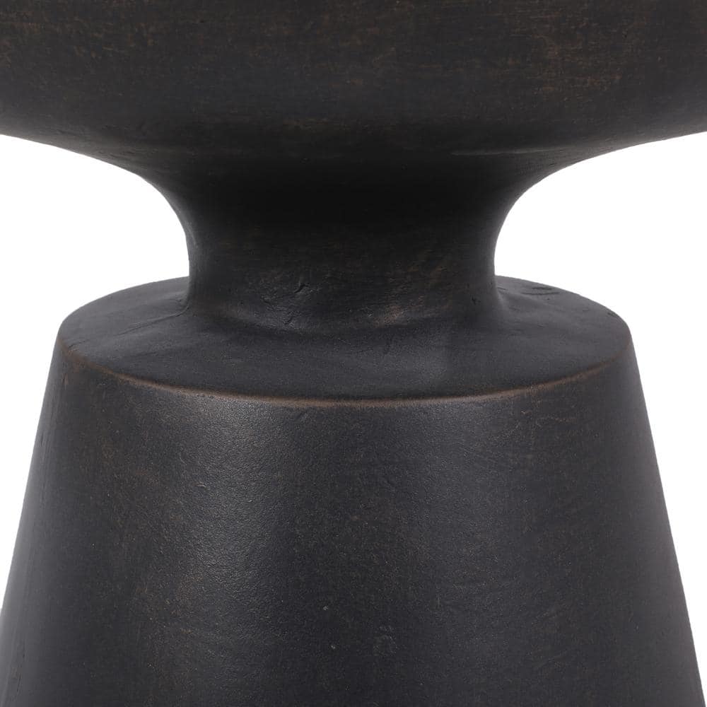 Antique Copper Round Concrete Outdoor End Table
