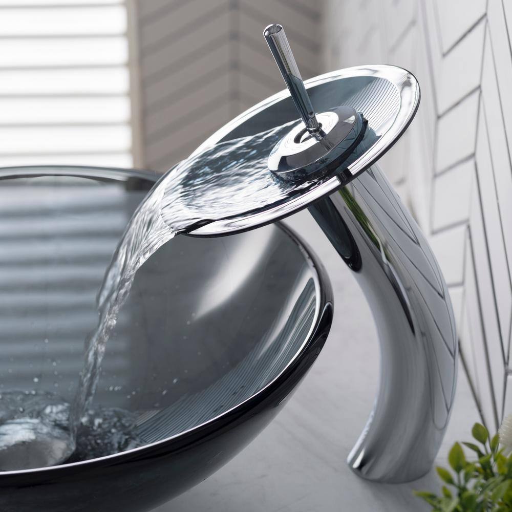 Gold and Chrome Brass Single Hole Vessel Faucet