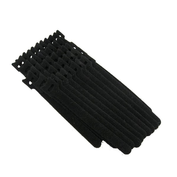 Reusable Self-Gripping Cable Ties, (50-Pieces), Black