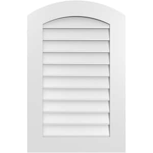 22 in. x 34 in. Arch Top Surface Mount PVC Gable Vent: Functional with Standard Frame