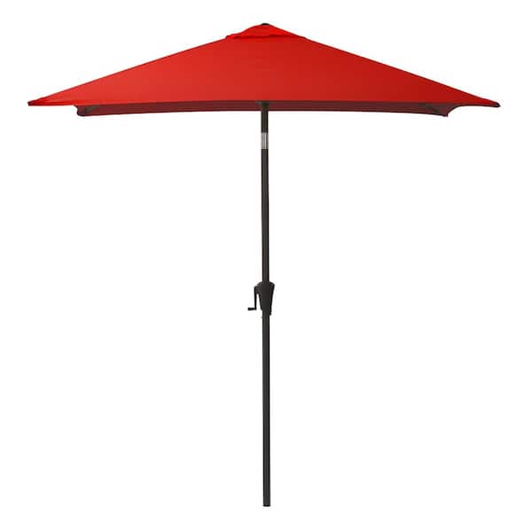 CorLiving 9 ft. Steel Market Square Tilting Patio Umbrella in Crimson Red