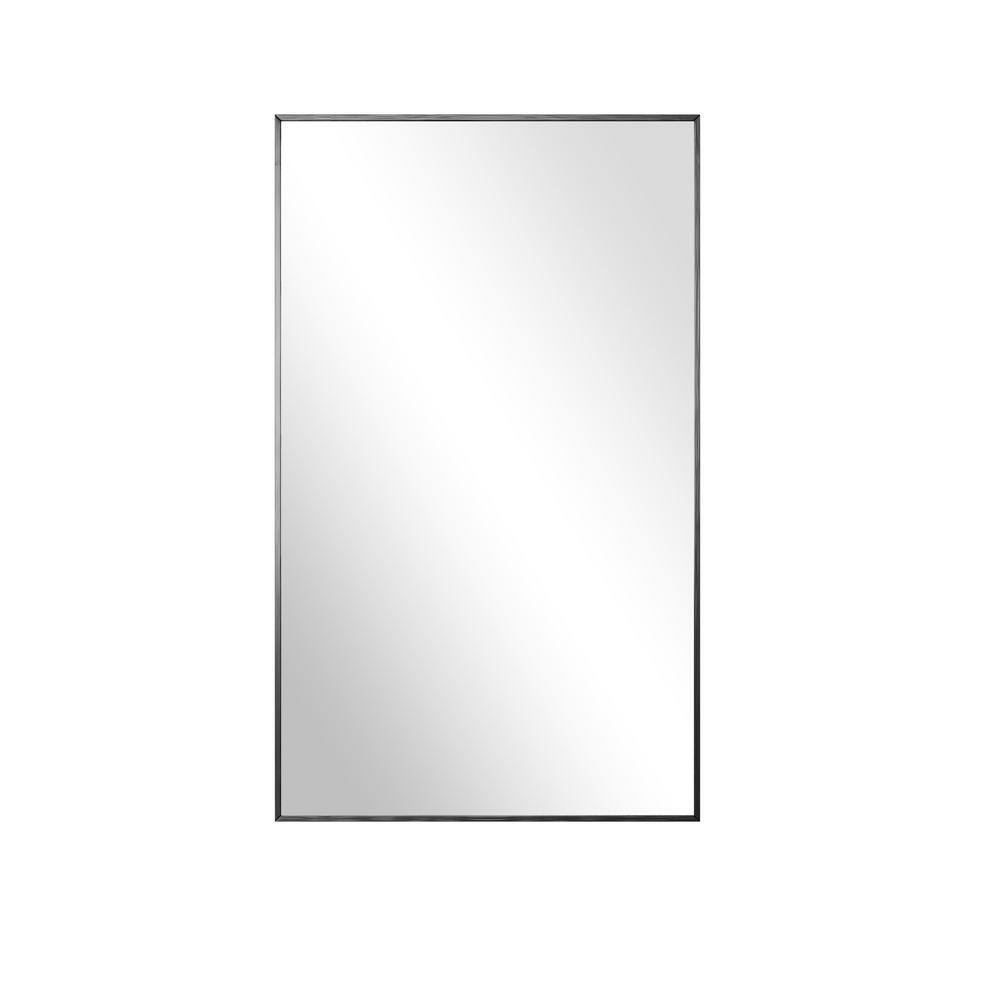 Elegant Aesthetic Black 59 in. W x 35 in. H Modern Rectangle Aluminum Alloy