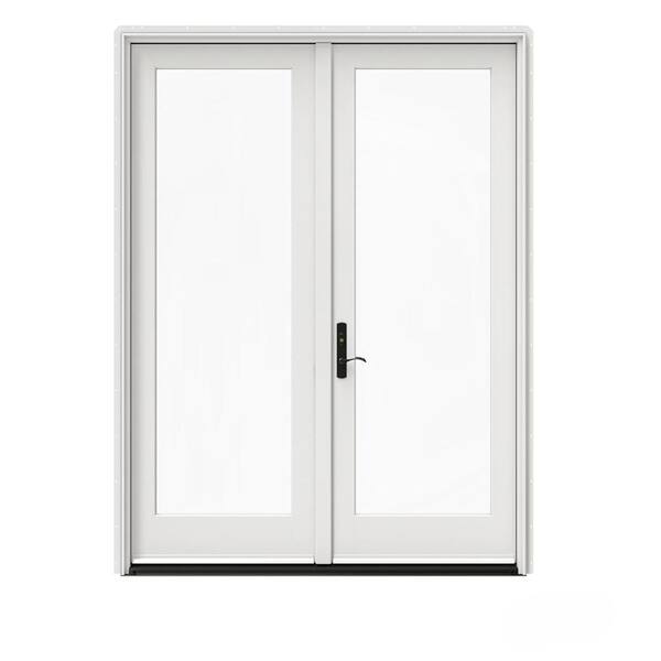 JELD-WEN 72 in. x 96 in. W-5500 White Clad Wood Right-Hand Full Lite French Patio Door w/Unfinished Interior