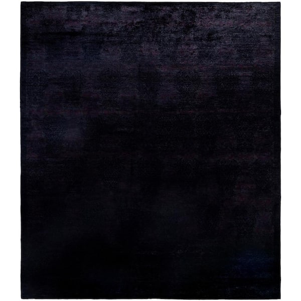 Fine Vibrance Black 10 X 14 Hand-Knotted Wool Indoor Area Rug